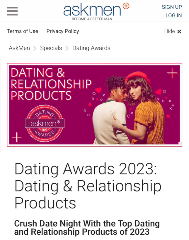 AskMen Dating Awards feature screenshot