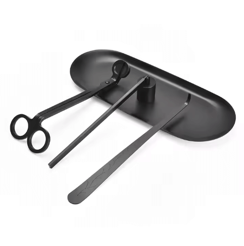 Candle care tool set used with luxury candle