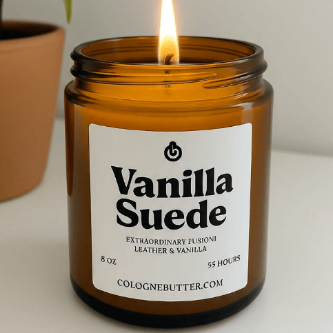 Vanilla Suede Candle – warm leather and vanilla fragrance